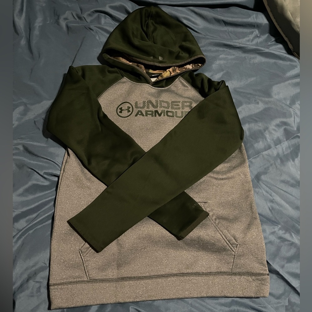 Under Armour Green and Gray Kids Hoodie
